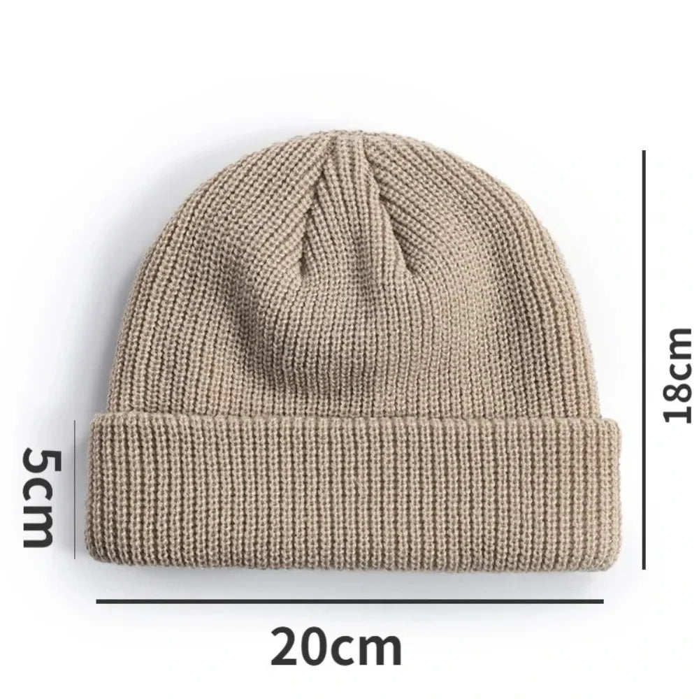 Unisex classic ribbed cuffed beanie