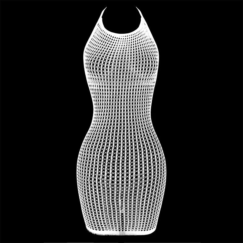 1PC Women Sexy Fishnet Cover Up Without Bikini Hollow Out See Through Bodycon Dress Beachwear Summer Women's Swimwear DS140 - 3KDyn