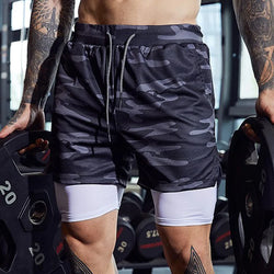 Men's 2-in-1 Sports Running Shorts – Quick-Dry & Zipper Pocket - 3KDyn