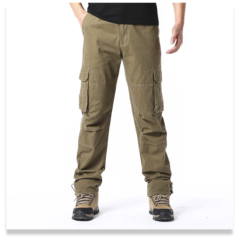 Men's Loose Tactical Cotton Cargo Pants – Relaxed Fit with Pockets - 3KDyn
