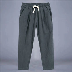 Men's Cotton-Linen Drawstring Pants – Light, Breathable & Relaxed - 3KDyn