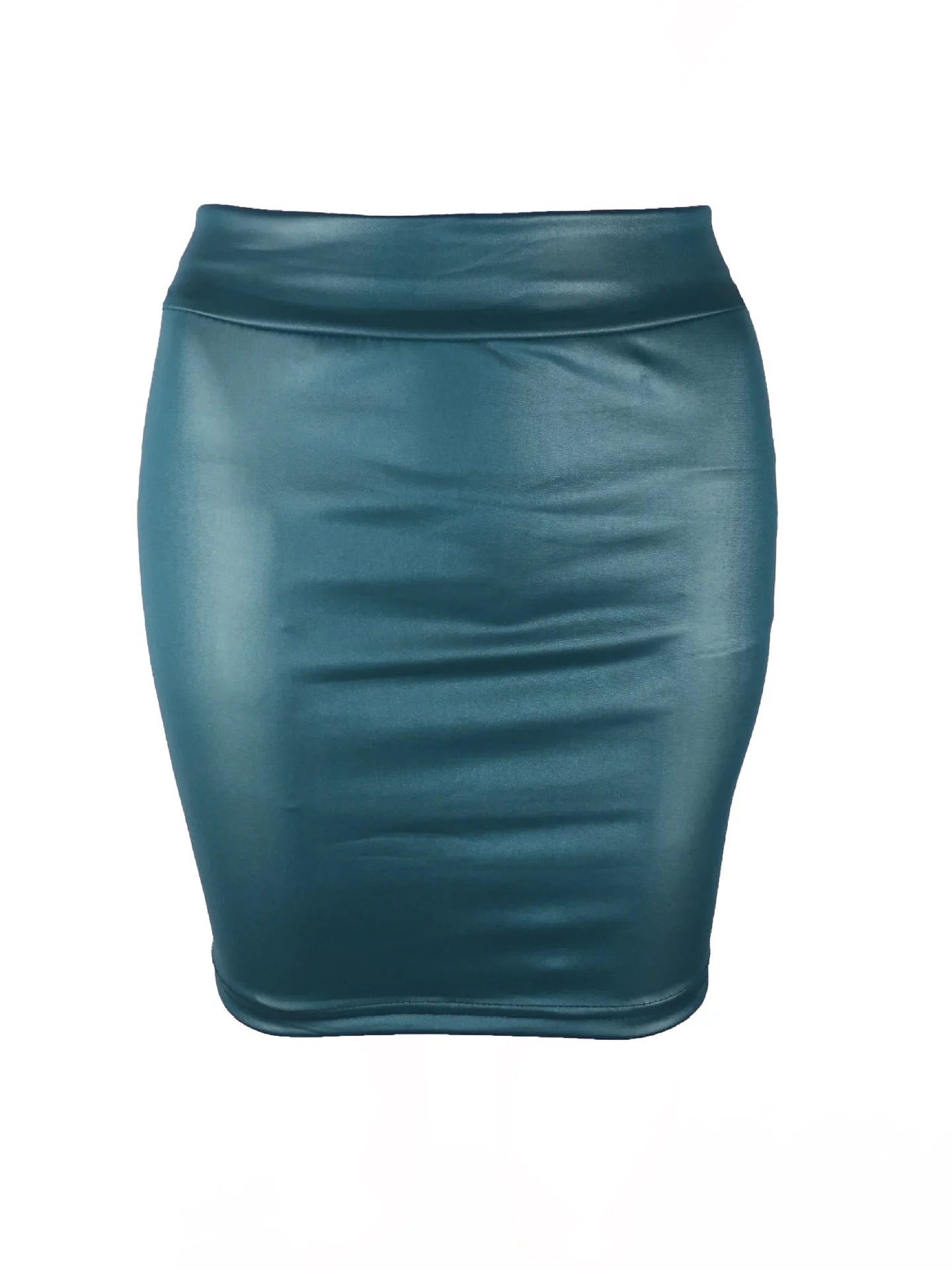 Women’s faux leather high-waist pencil mini skirt | 3KDyn