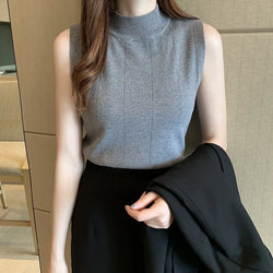 Knitted Sleeveless Tank Top - Stretchy Casual Fit for Women - 3KDyn