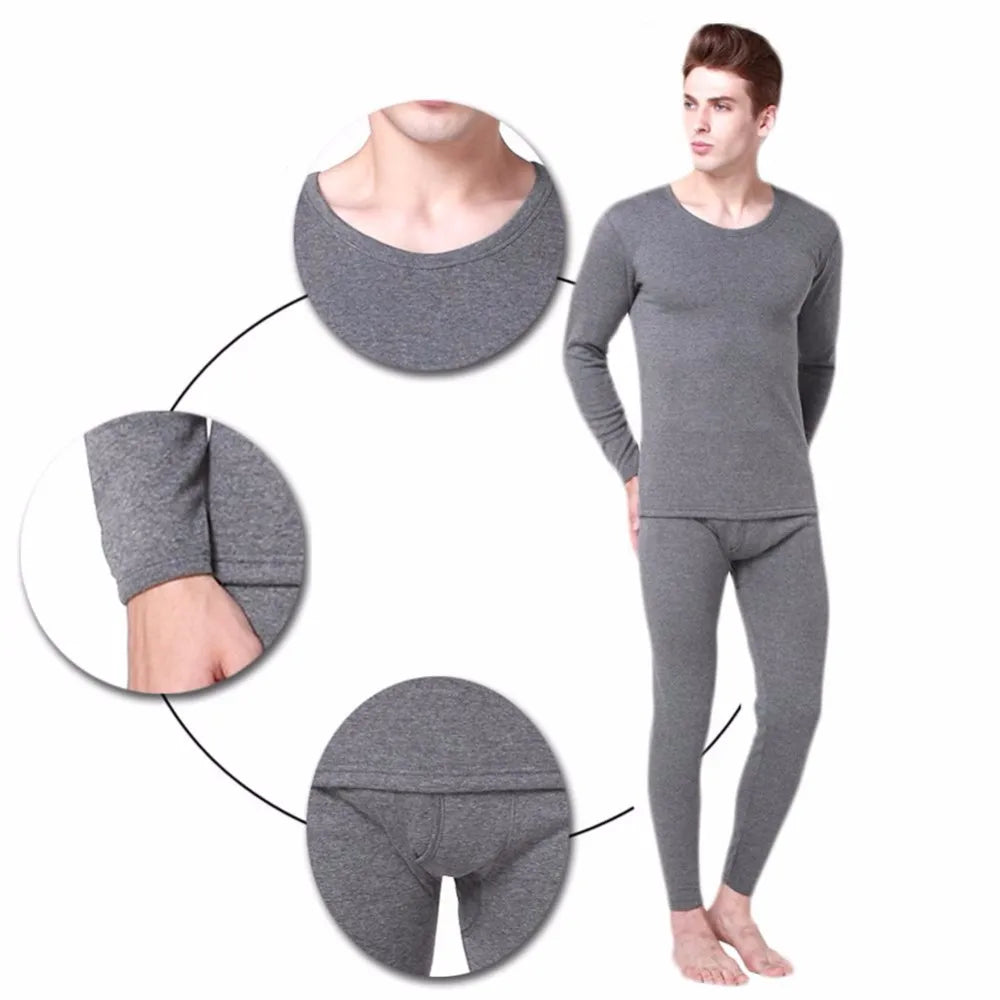 Winter Thermal Underwear Long Johns Men's Keep Warm Tops + Pants Set Thick Clothes Comfortable Thermo Underwear Sets - 3KDyn