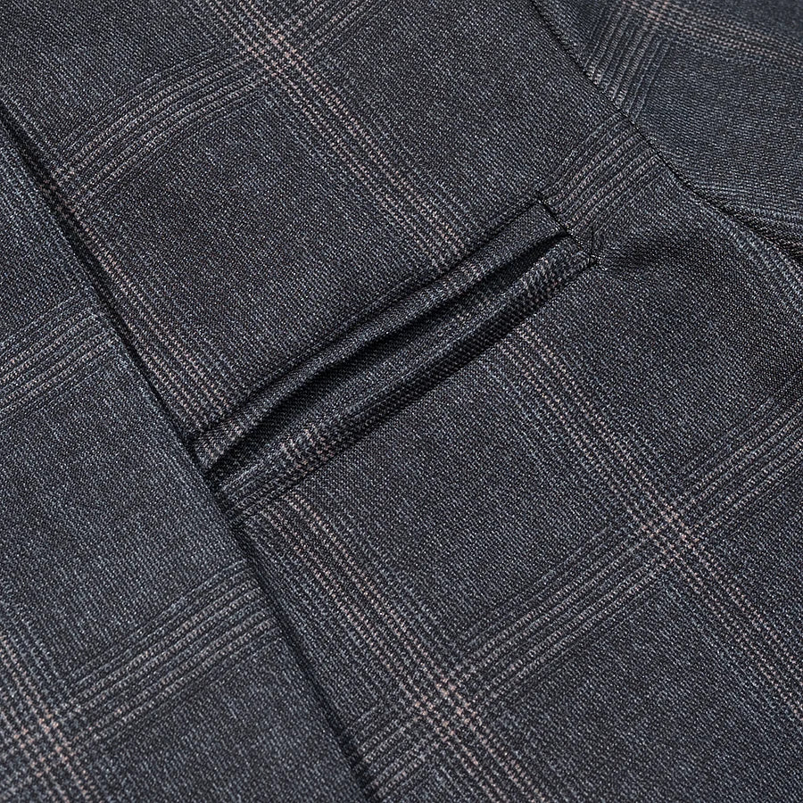 Women’s plaid stand-collar blazer