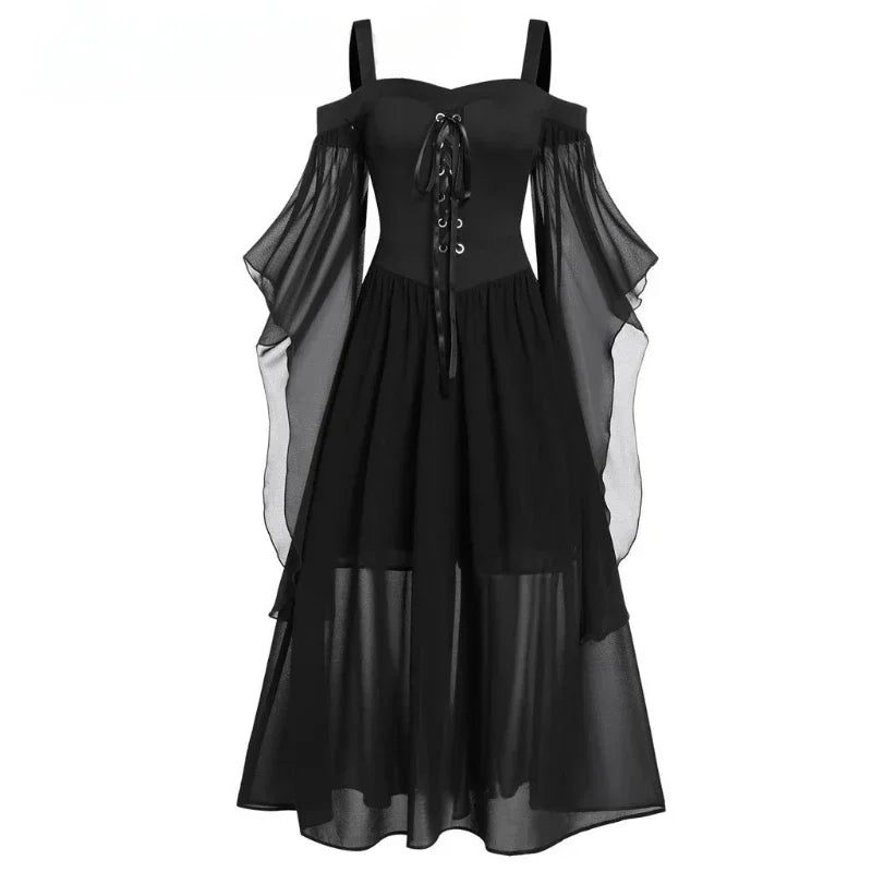Women’s medieval gothic witch dress for Halloween and cosplay