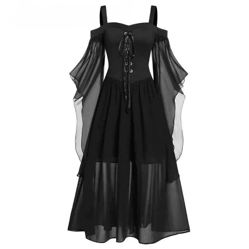 Women’s medieval gothic witch dress for Halloween and cosplay