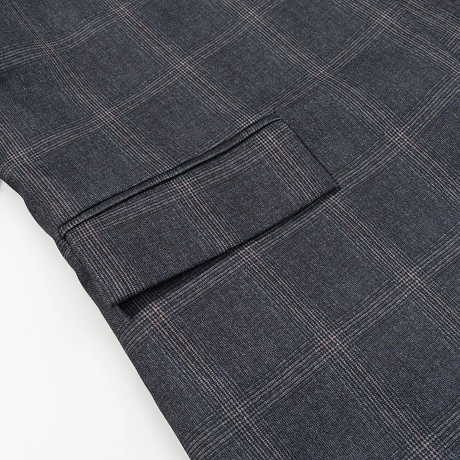 Women’s plaid stand-collar blazer