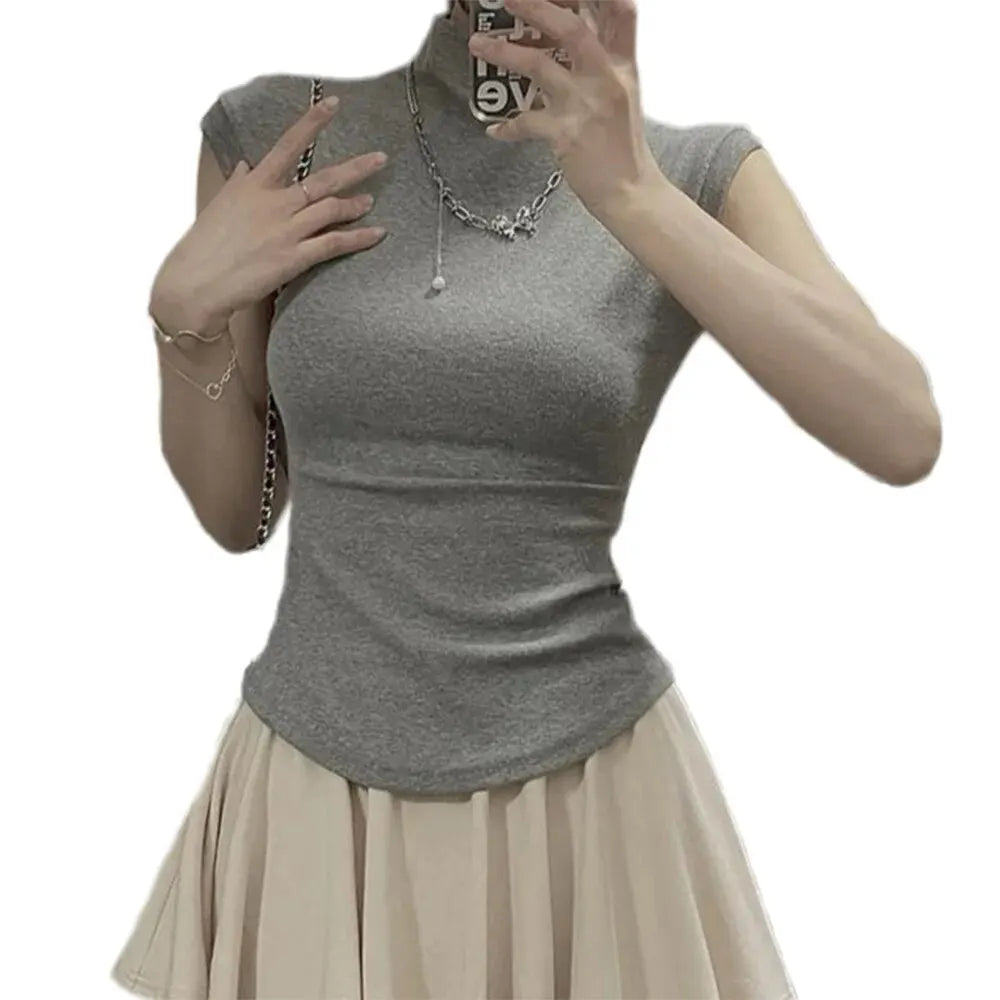 Women's Sleeveless Turtleneck Tank Top – Stretchy Slim Fit Mock Neck - 3KDyn