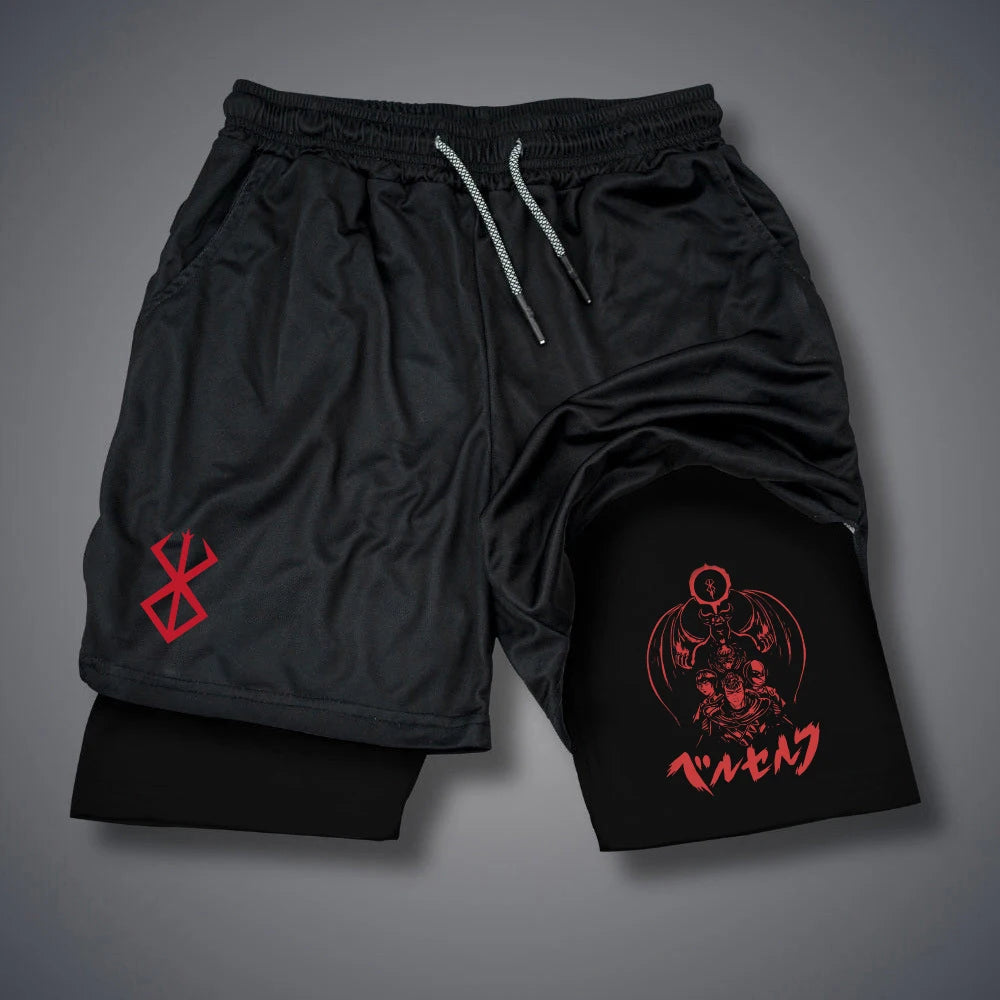 2 in 1 Compression Shorts for Men Gym Workout Running Shorts with Phone Pockets Athletic Quick Dry Activewear - 3KDyn