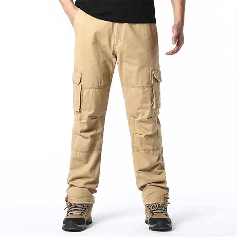Men's Loose Tactical Cotton Cargo Pants – Relaxed Fit with Pockets - 3KDyn