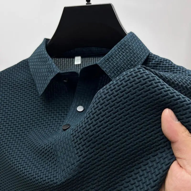 M-4XL Summer New Men's Short Sleeve T-shirt Cool and Breathable POLO Shirt Business Casual Sweat-absorbing Top - 3KDyn
