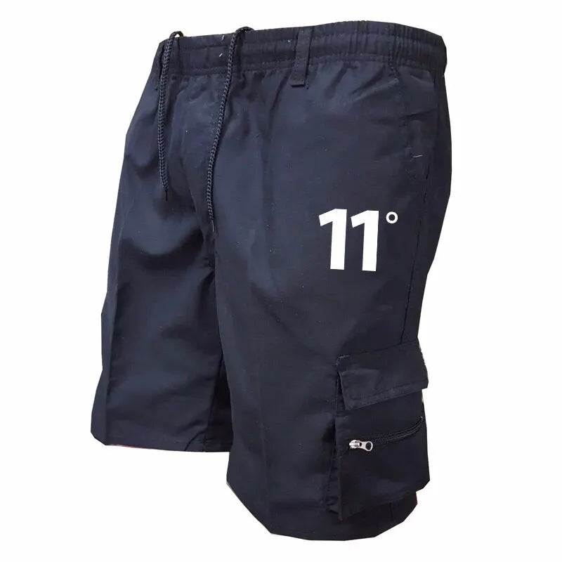 Outdoor Cargo Shorts Male Overalls Elastic Waist Cycling Shorts Multi-pockets Loose Work Shorts Beach Sport Printed Trousers - 3KDyn