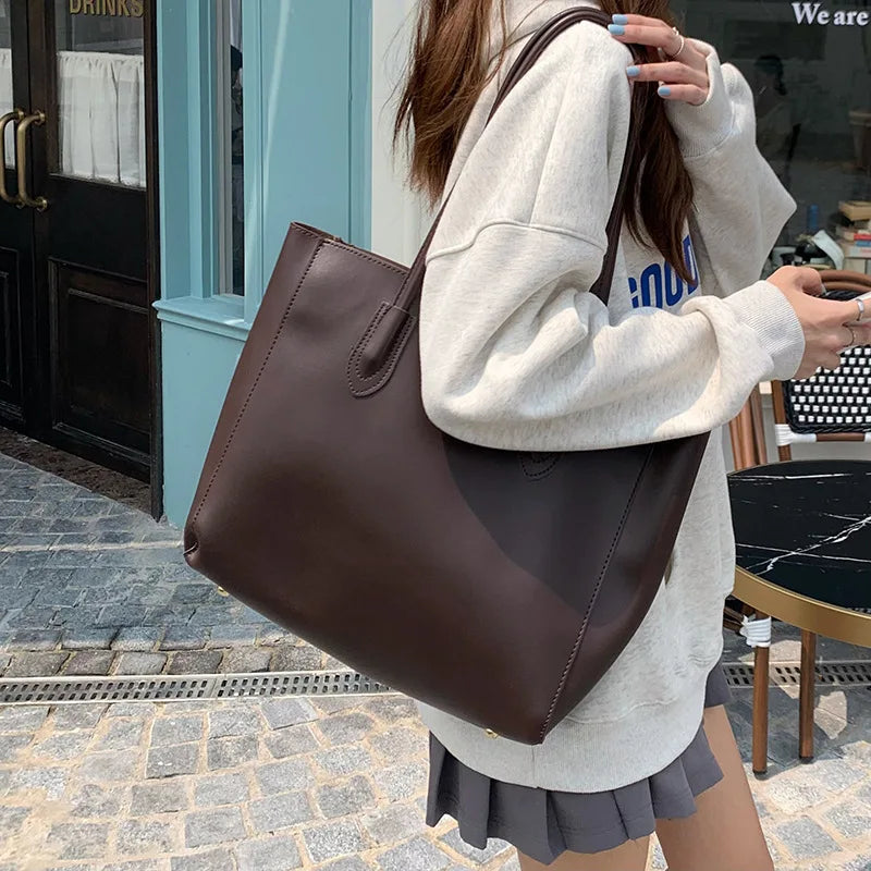 Women’s large-capacity PU tote bag