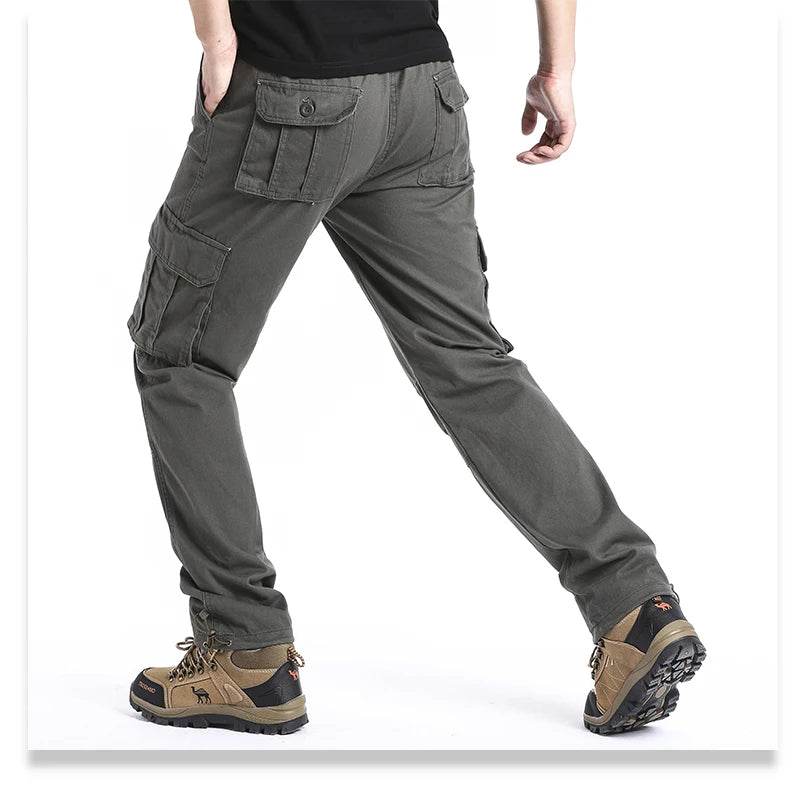 Men's Loose Tactical Cotton Cargo Pants – Relaxed Fit with Pockets - 3KDyn