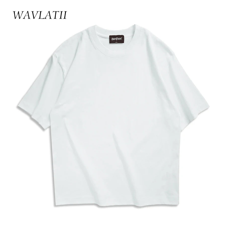 WAVLATII Oversized Unisex Summer T-Shirt – Casual Style, Loose Fit - 3KDyn