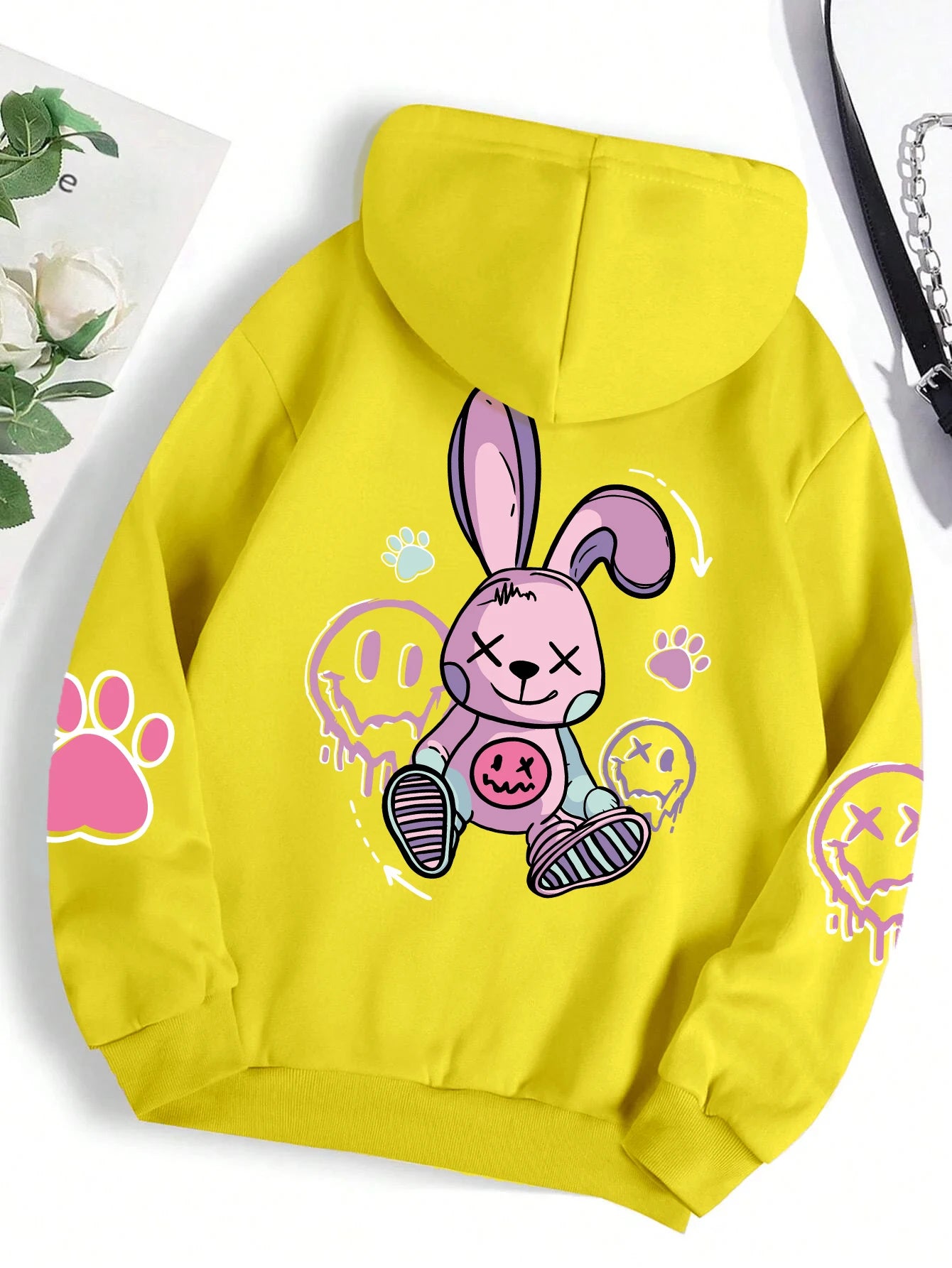 Cartoon Bunny Oversize Hoodie – Women’s Streetwear - 3KDyn