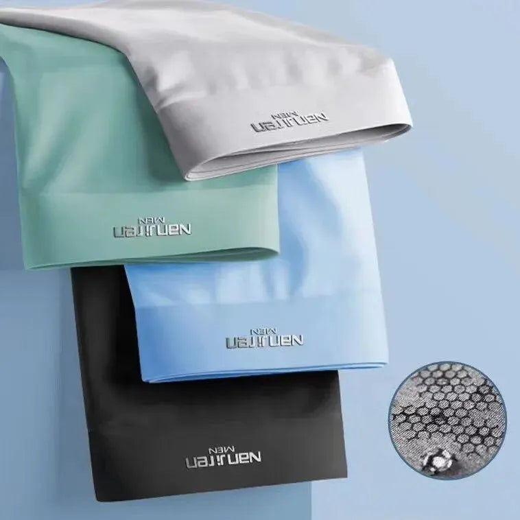 Details of men’s cooling boxer briefs—elastic waistband, soft stretch fabric, lightweight comfort | 3KDyn