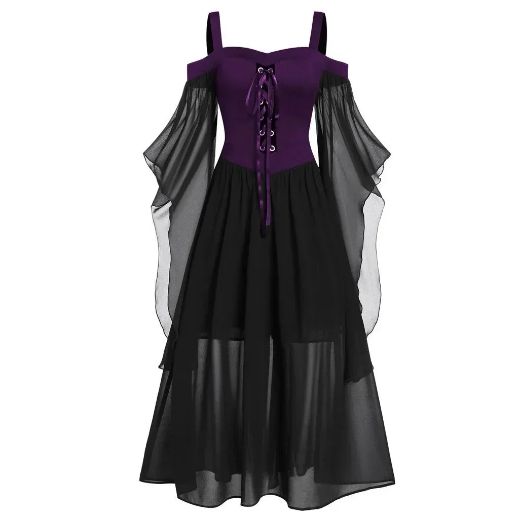 Women’s medieval gothic witch dress for Halloween and cosplay