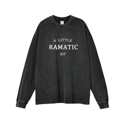 Washed Graphic Long Sleeve T-Shirt – Vintage Oversized Streetwear for Women - 3KDyn