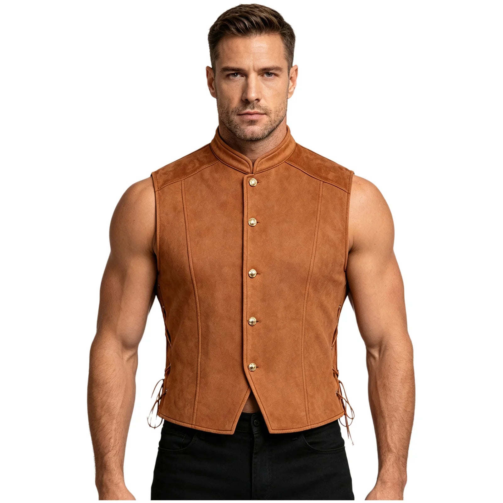 Men’s medieval pirate Viking costume vest – product detail 12