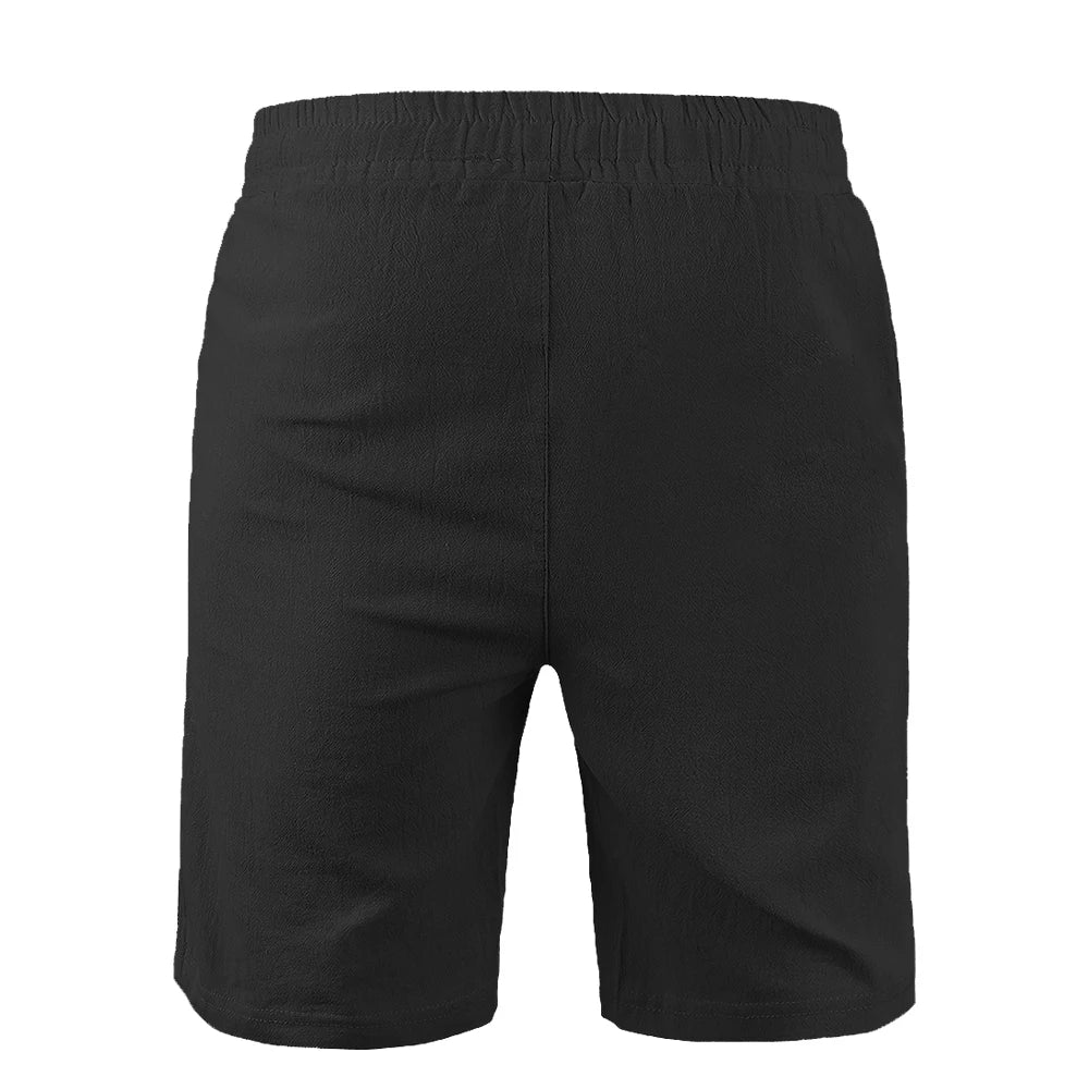 Men's Cotton Linen Shorts – Breathable Casual Summer Shorts with Drawstring Waist - 3KDyn