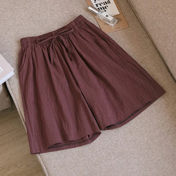 2024 Women Cotton Shorts,Summer Casual Solid Two Pockets shorts high waist loose shorts for girls Soft Cool female shorts - 3KDyn