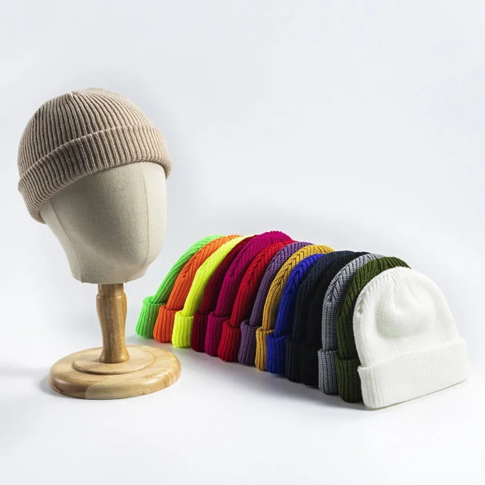 Unisex classic ribbed cuffed beanie