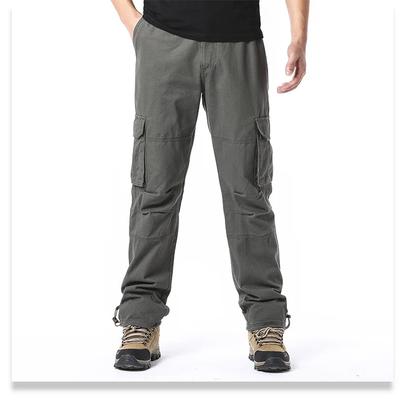 Men's Loose Tactical Cotton Cargo Pants – Relaxed Fit with Pockets - 3KDyn