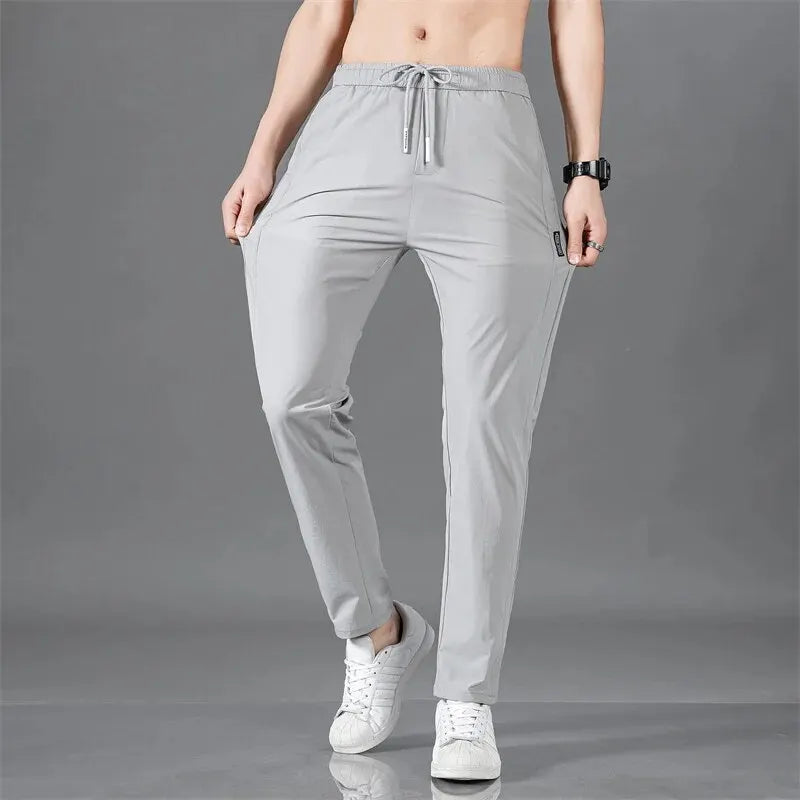 Men’s Lightweight Drawstring Pants – Breathable, Smart Casual, Full-Length - 3KDyn