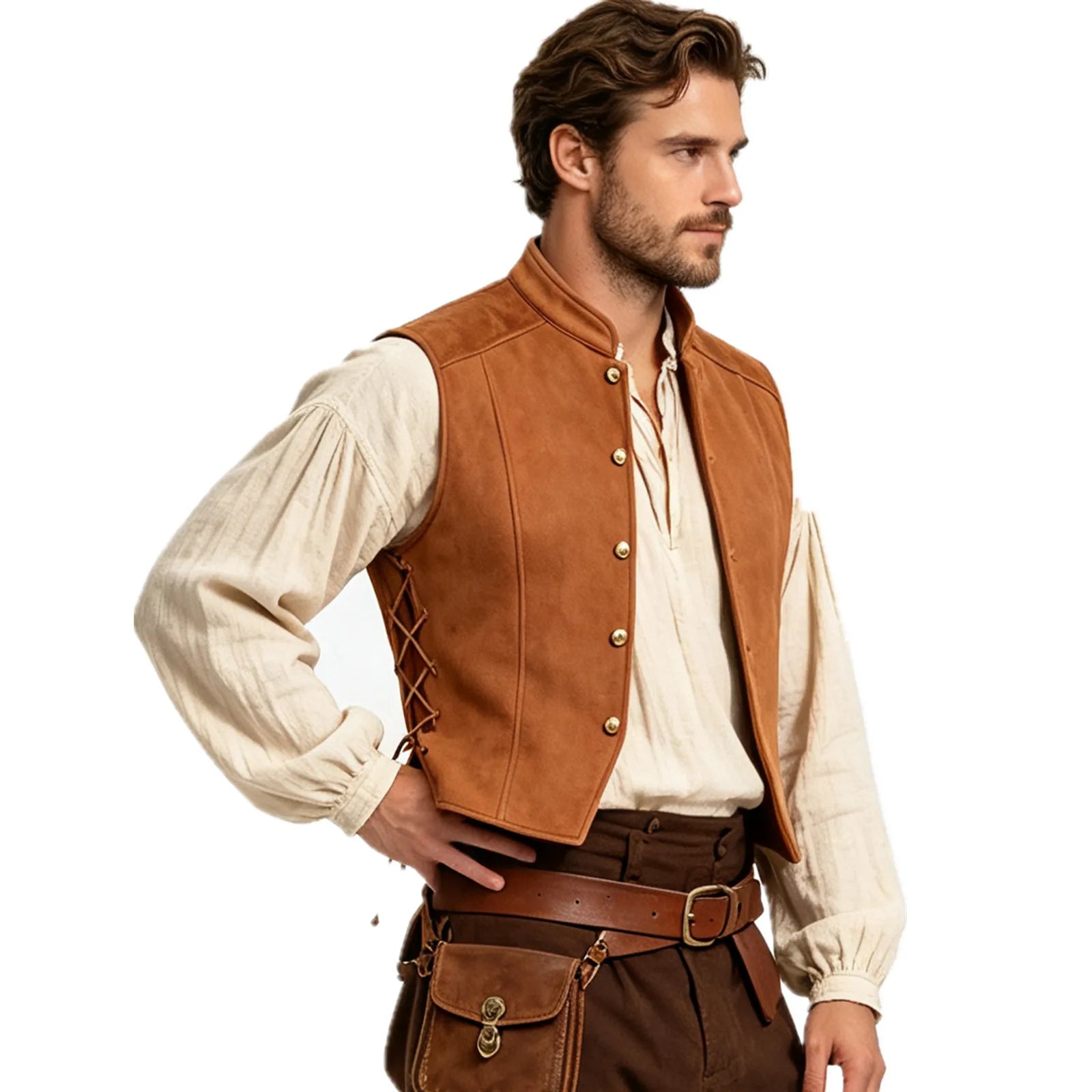 Men’s medieval pirate Viking costume vest