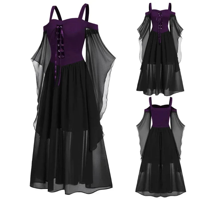 Women’s medieval gothic witch dress for Halloween