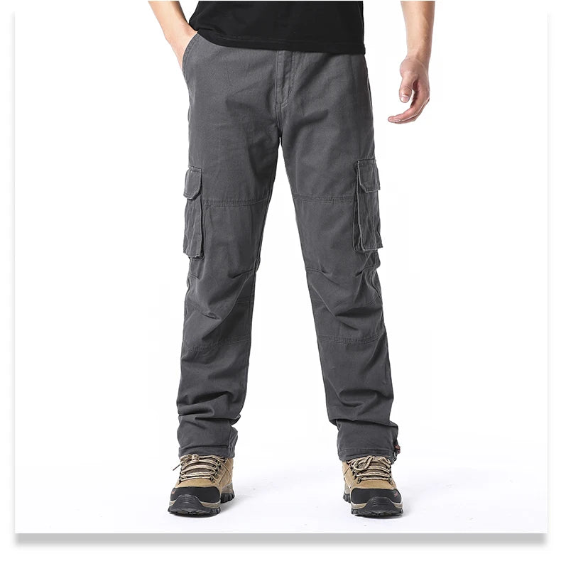 Men's Loose Tactical Cotton Cargo Pants – Relaxed Fit with Pockets - 3KDyn