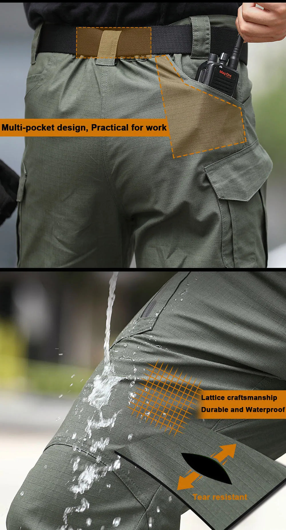 Men’s Tactical Cargo Pants – Multi-Pocket Hiking & Outdoor Trousers - 3KDyn