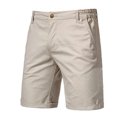 2021 New Summer 100% Cotton Solid Shorts Men High Quality Casual Business Social Elastic Waist Men Shorts 10 Colors Beach Shorts - 3KDyn
