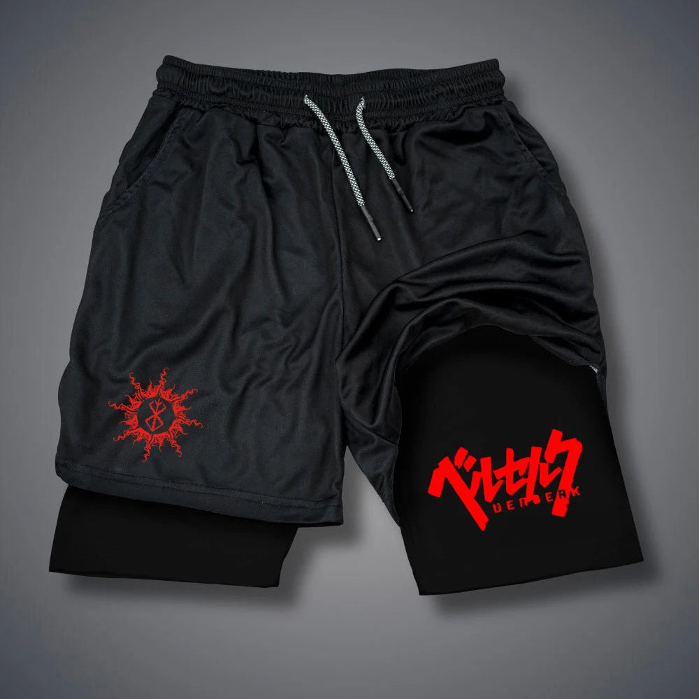 2 in 1 Compression Shorts for Men Gym Workout Running Shorts with Phone Pockets Athletic Quick Dry Activewear - 3KDyn