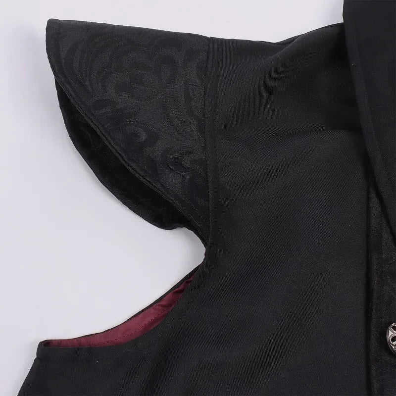 Gothic vampire high-collar costume coat – product detail 14