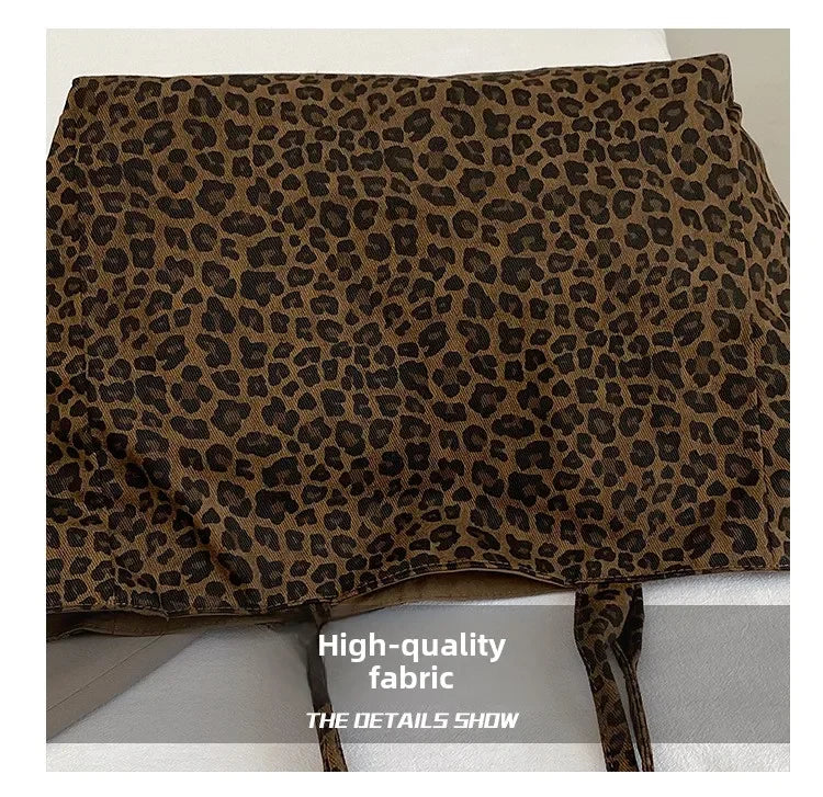 Women’s leopard print bucket shoulder bag