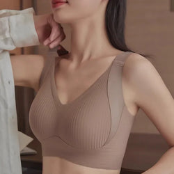Women's Ribbed Push Up Adjustable Wireless Bra - 3KDyn