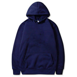 Solid Color Men's Fleece Hoodie – Casual Warm Pullover - 3KDyn