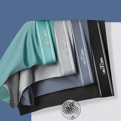 Men’s cooling boxer briefs 4-pack in assorted colors, breathable stretch “ice-silk” fabric – 3KDyn