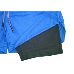 Men's Double Layer Fitness Shorts with Phone Pocket – Quick-Dry & Breathable - 3KDyn