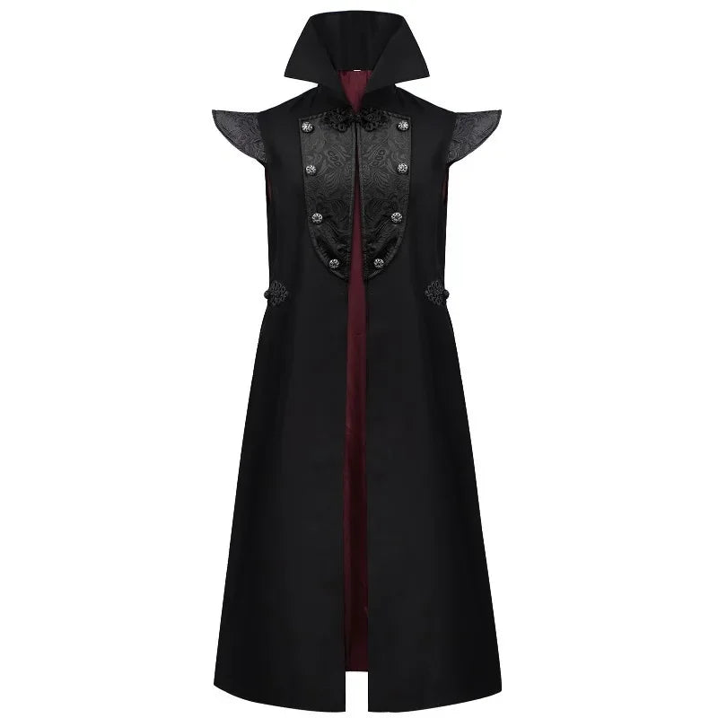 Gothic vampire high-collar costume coat – product detail 8