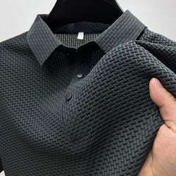 Summer New Men's Short Sleeve T-shirt Cool and Breathable POLO Shirt Business Casual Sweat-absorbing Top - 3KDyn