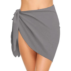 Women Short Sarongs Swimsuit Coverups Beach Bikini Wrap Sheer Short Skirt Chiffon Scarf Cover Ups for Swimwear - 3KDyn