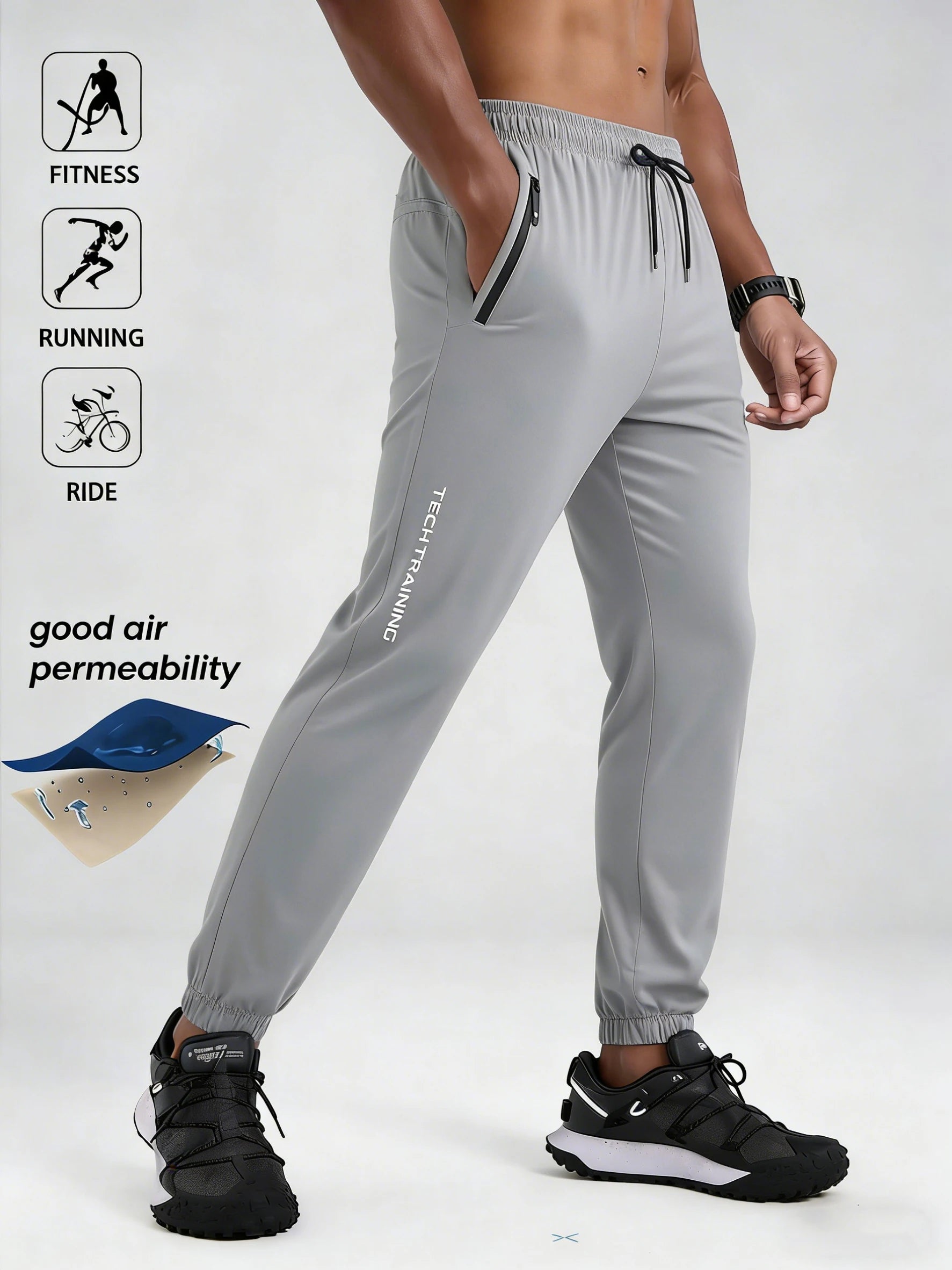 Men’s lightweight breathable jogger pants for active casual style - 3KDyn