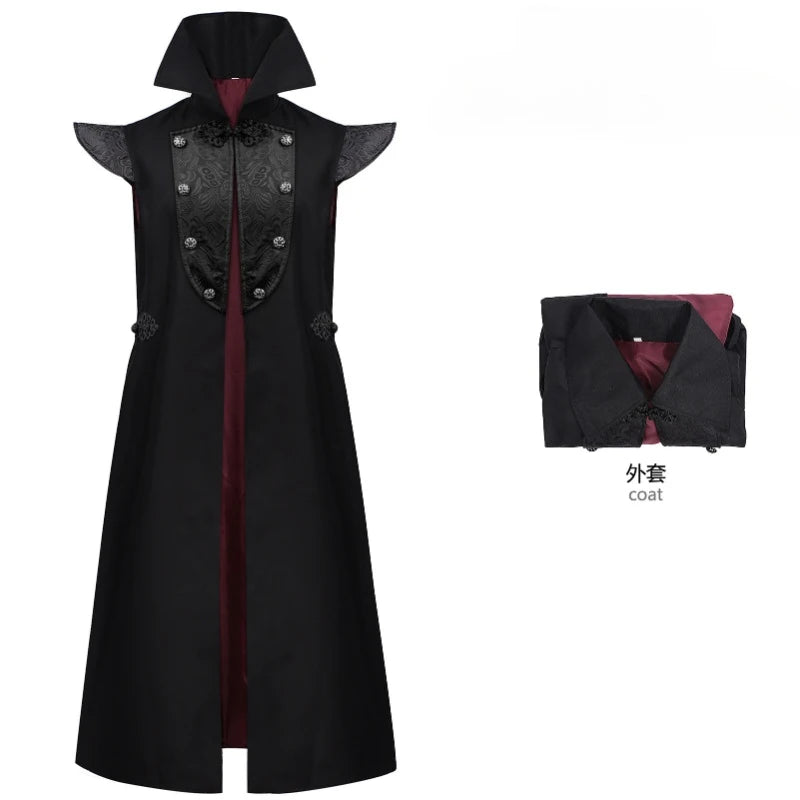 Gothic vampire high-collar costume coat – product detail 18