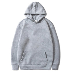 Solid Color Men's Fleece Hoodie – Casual Warm Pullover - 3KDyn