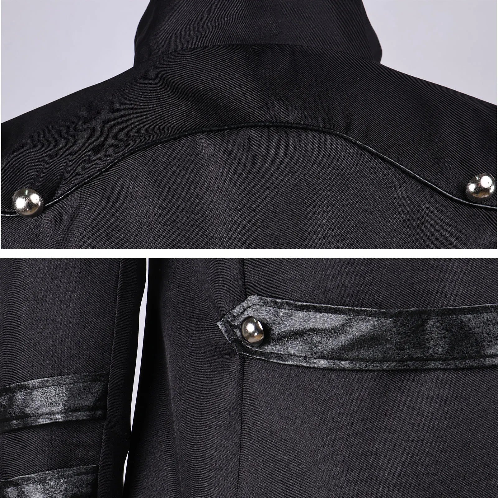 Gothic Halloween steampunk outfit with long coat and mask for men