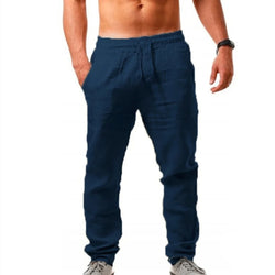 Men's Lightweight Summer Pants – Breathable, Elastic Waist, Casual Straight Fit - 3KDyn